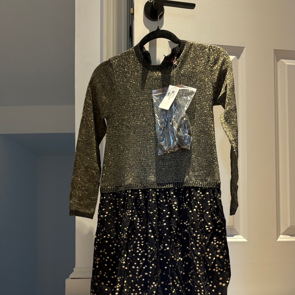 Imoga Black and Gold Sweater Dress